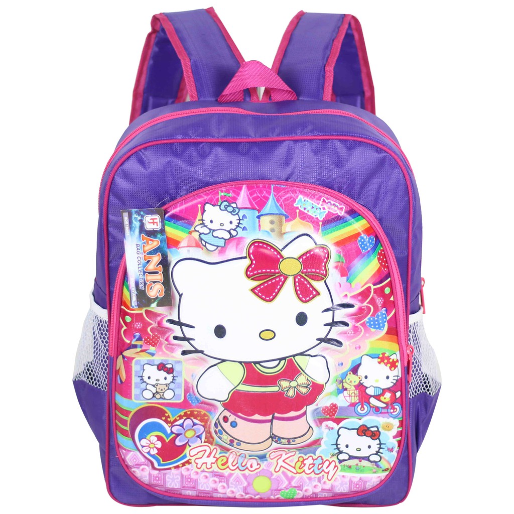 Ransel Sekolah Anak Perempuan Cewek TK SD Emboss Gambar Kartun Cewe Hello Kitty Cantik Bagus Murah