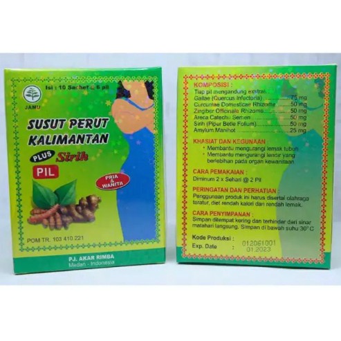 Pil Susut Perut Kalimantan Original