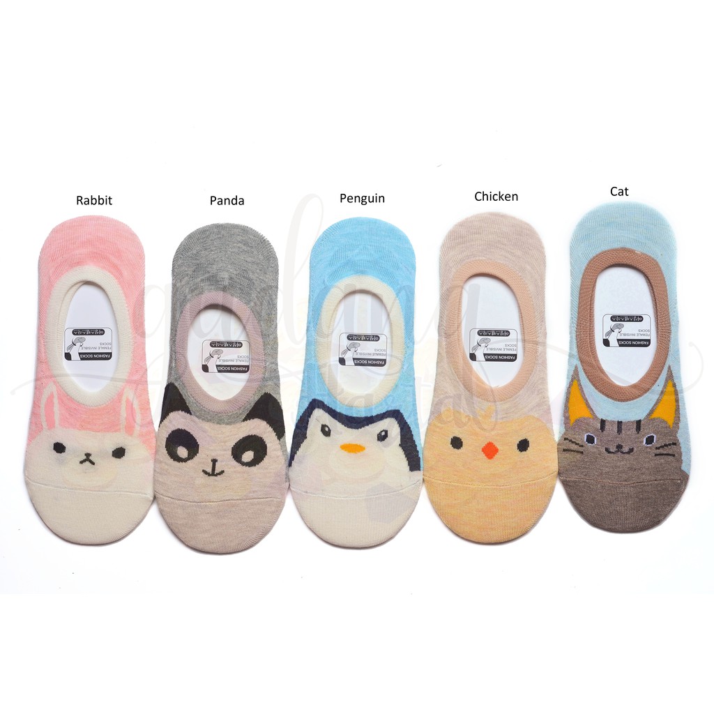 Kaos Kaki Wanita Big Animal Panda Chicken Cat Kucing Rabbit Kelinci Penguin Hidden Socks GH 103059