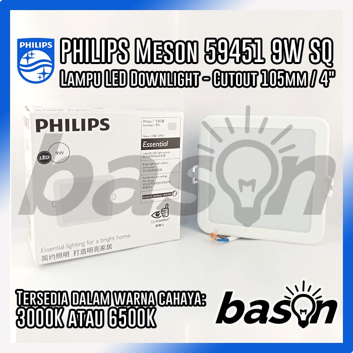 PHILIPS Meson Square 59451 9W 4&quot; D105 Gen 3 - LED Downlight Kotak