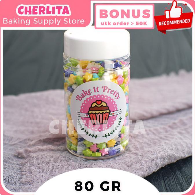 

Sprinkles Sprinkle Taburan Topping Kue Cupcake Star Bintang Edible - 80 Gram