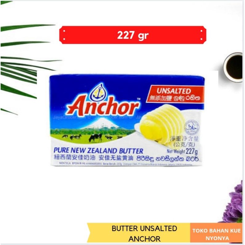 

Anchor unsalted butter/mentega anchor unsalted 227gr