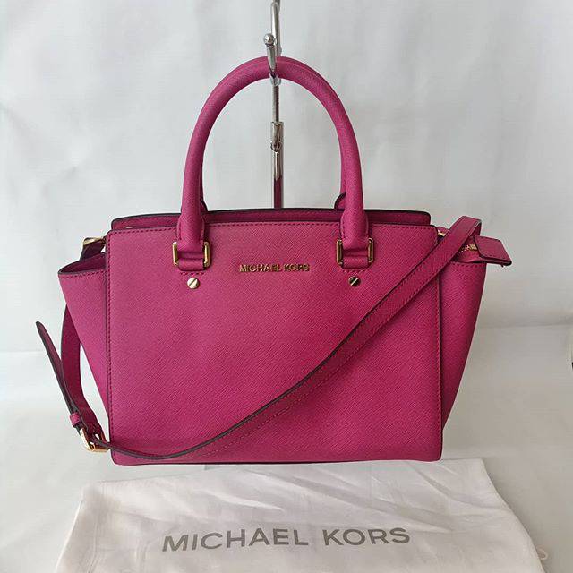Preloved VGC 100% Authentic Michael Kors MK Selma Pink Fuchsia Medium Bag