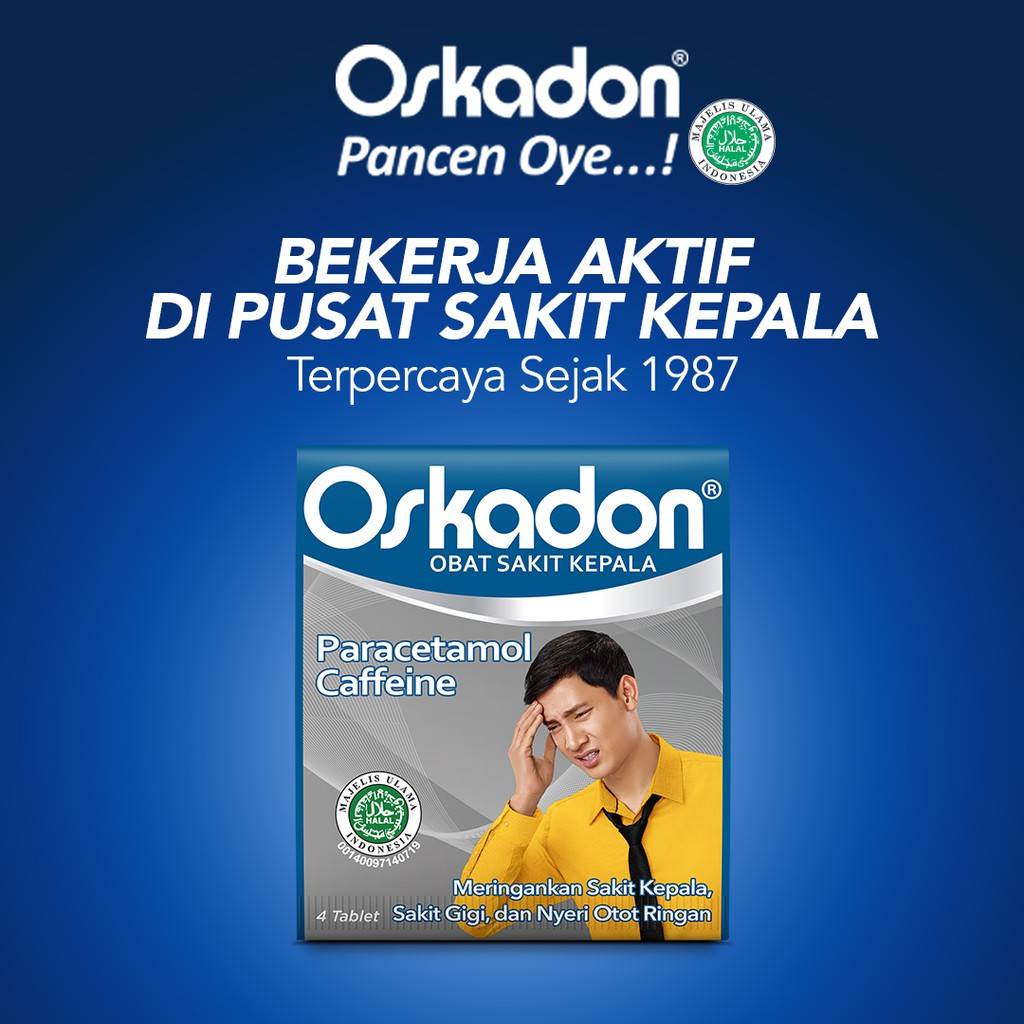 OSKADON Obat Sakit Kepala Otot Isi 4 Kaplet / OSKADON 4 TABLET OBAT SAKIT KEPALA