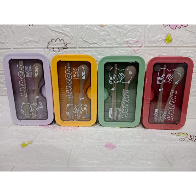 0KOTAK MAKAN TRANSPARAN Lunch Box Bento Box 1100 ml  BPA FREE