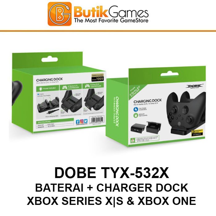 Dobe TYX 532X Baterai Dual Charging Charger Dock XBOX One Series XS