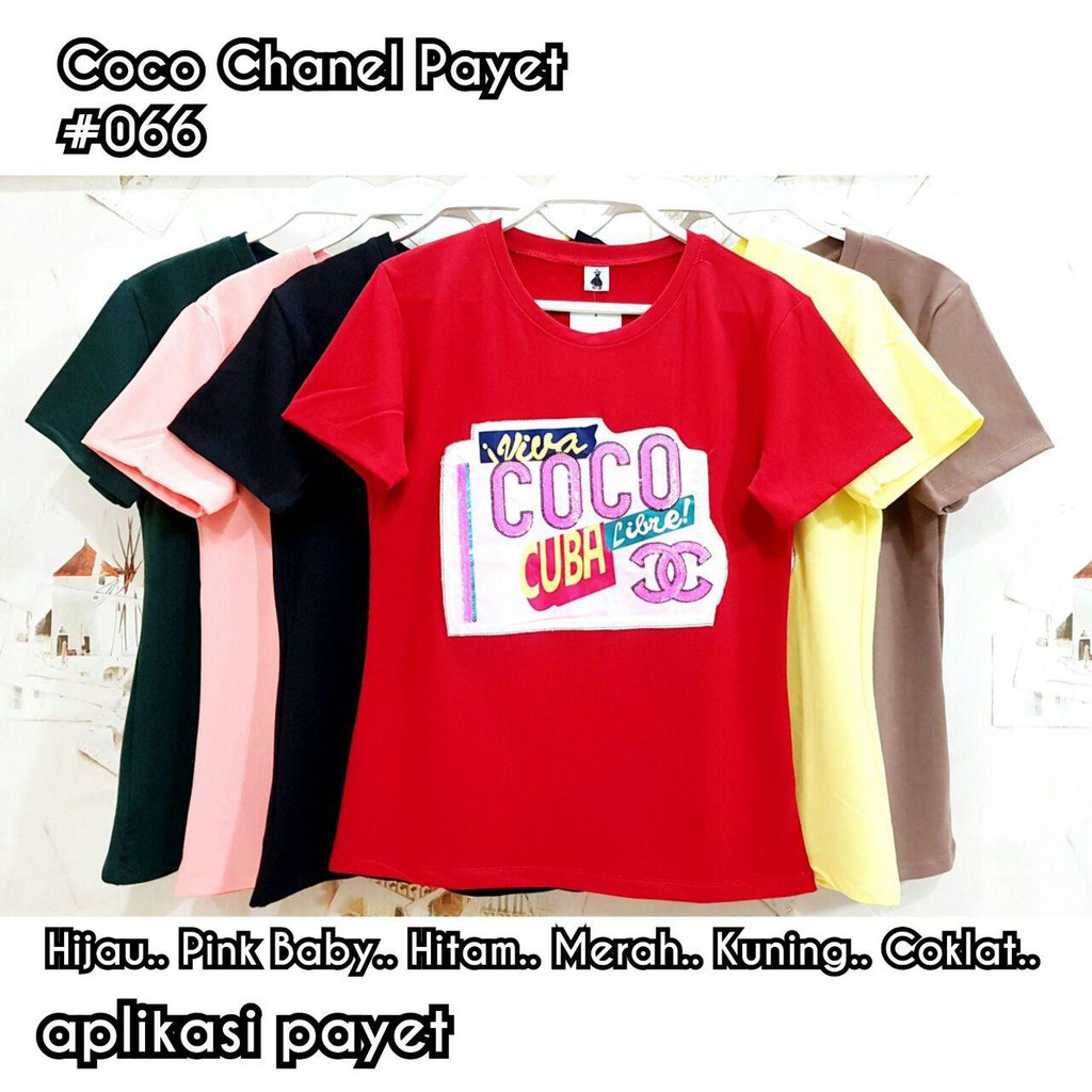 Baju Kaos Murah Adem - Coco Chanel Payet 066