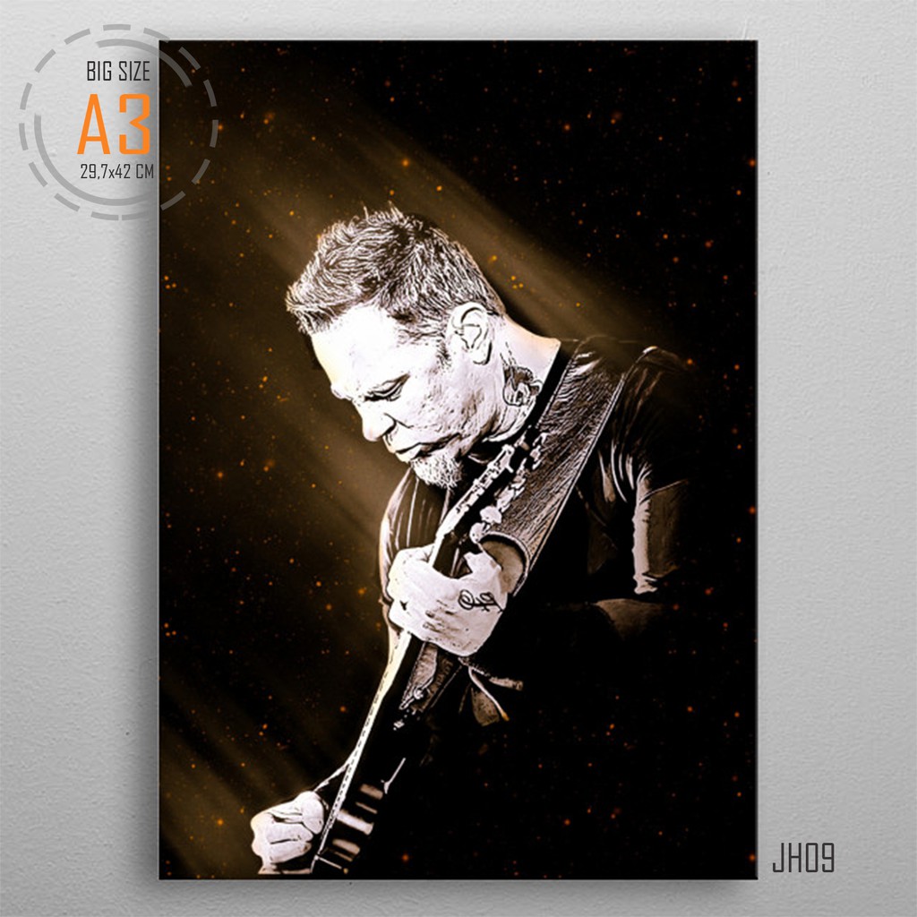 Poster Vokalis METALLICA JAMES HETFIELD Ukuran Besar A3 Hiasan Dinding Kayu MDF Pajangan Warung