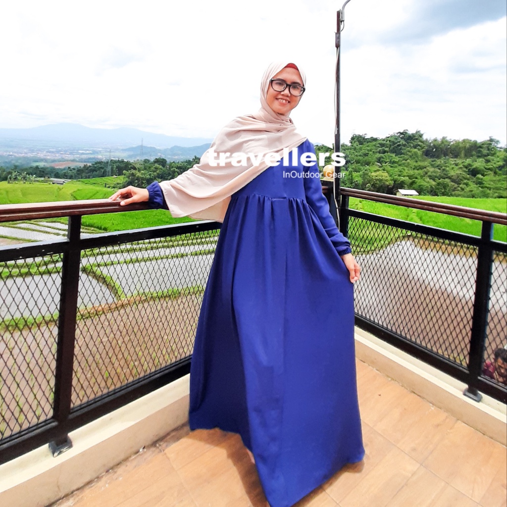 Travellers Basic Dress Ity Crepe Gamis Basic Gamis Polos Syari