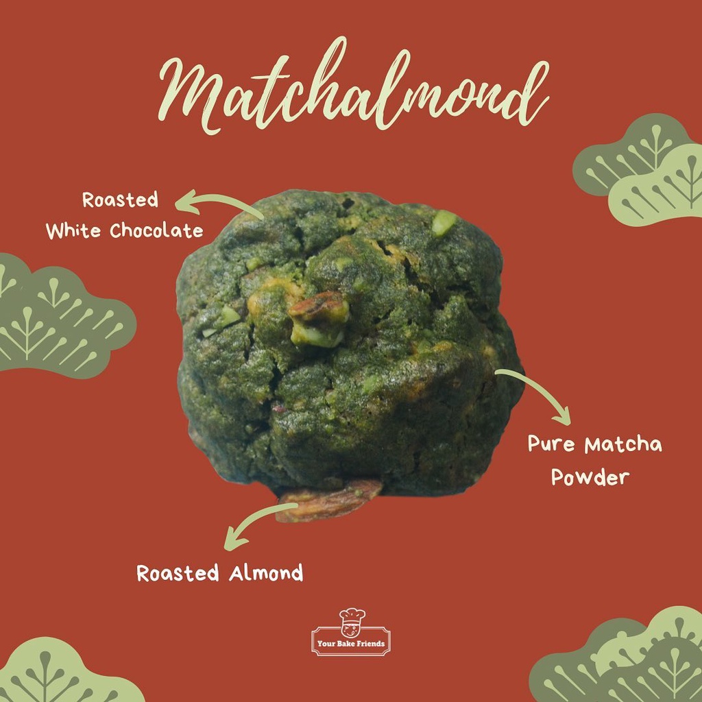 

6 Pcs Soft Cookies YourBakeFriends - Matchalmond Cookies