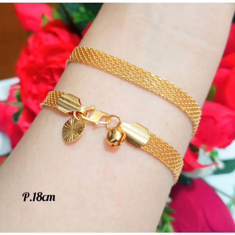 GELANG TITANIUM DEWASA LAPIS EMAS 24k