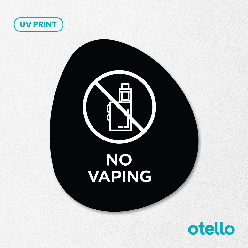 No Vaping Sign Board Akrilik Tempel Signage Dinding Sticker Papan Label Acrylic Restoran Dinding Petunjuk Toko Cafe