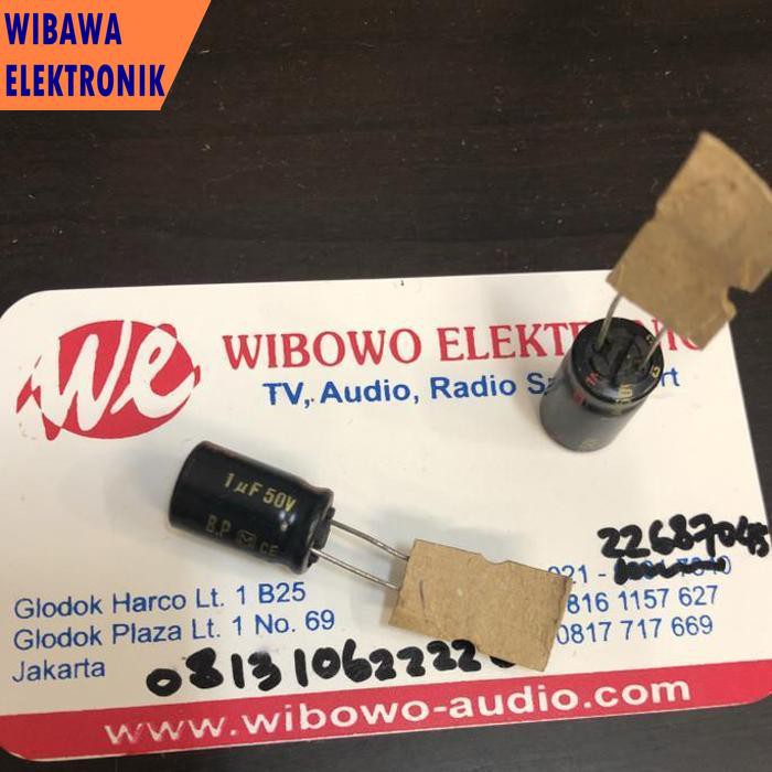 Capacitor elco 1uf 50v panasonic BP bodi besar elko 1uf 50volt wbwele88