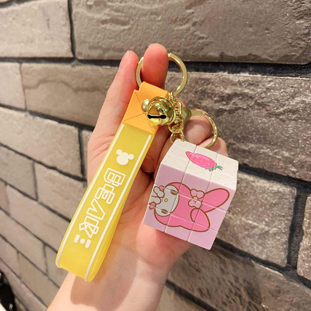 Mxbeauty Kartun Gantungan Kunci Silikon Indah Kuromi Kitty Kucing Liontin Gadis Hadiah Ransel Aksesori Anime Keychain