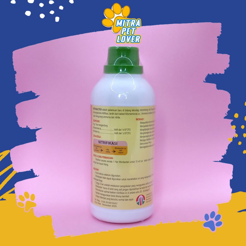 OBAT PROBIOTIK IKAN - NITROBACTER 500 ML ORIGINAL - MENURUNKAN PH - MENGHILANGKAN BAU - MENGURAI AMONIA &amp; NITRIT - PLANKTON CEPAT TUMBUH - AMAN AMPUH EFEKTIV - NITROBAKTER - PET ANIMAL FISH HEALTHCARE TAMASINDO VITAMIN TERNAK HEWAN BINATANG MITRAPETLOVER