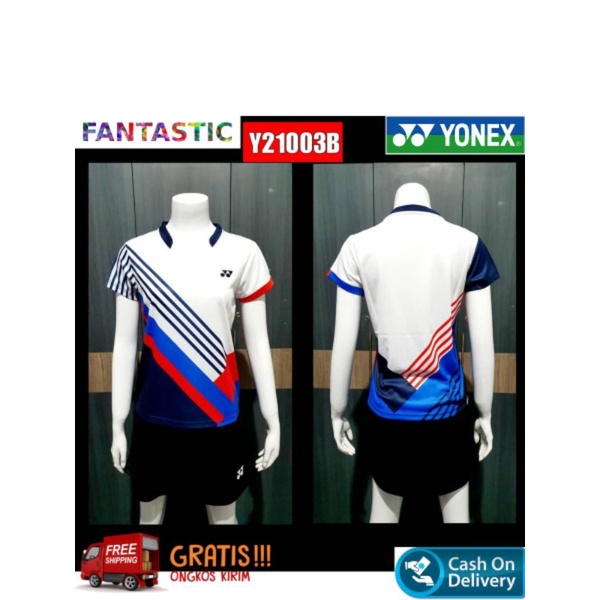 [COD] Baju Badminton Wanita Y 21003B Kaos Bulutangkis Gradeori Import Jersey Olahraga Cewek Terbaru