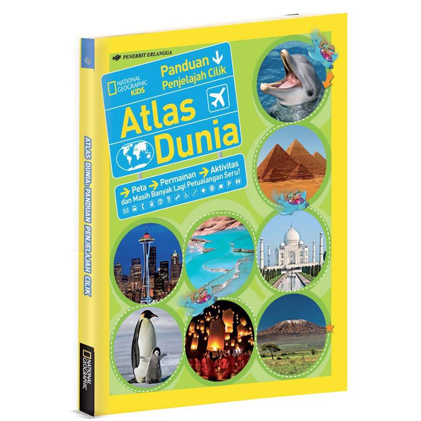 Jual National Geographic Atlas Dunia Panduan Penjelajah Cilik Erlangga Shopee Indonesia 