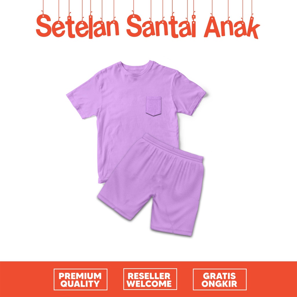 [SETELAN ANAK] setelan baju anak santai polos full color cotton combed 30s premium quality unisex