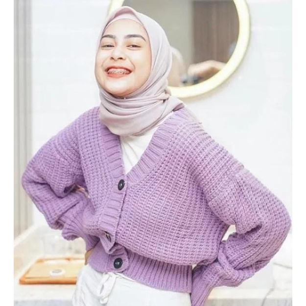 GRACIA CARDIGAN RAJUT WANITA || CARDY 7GT || OUTER CARDY-LILAC