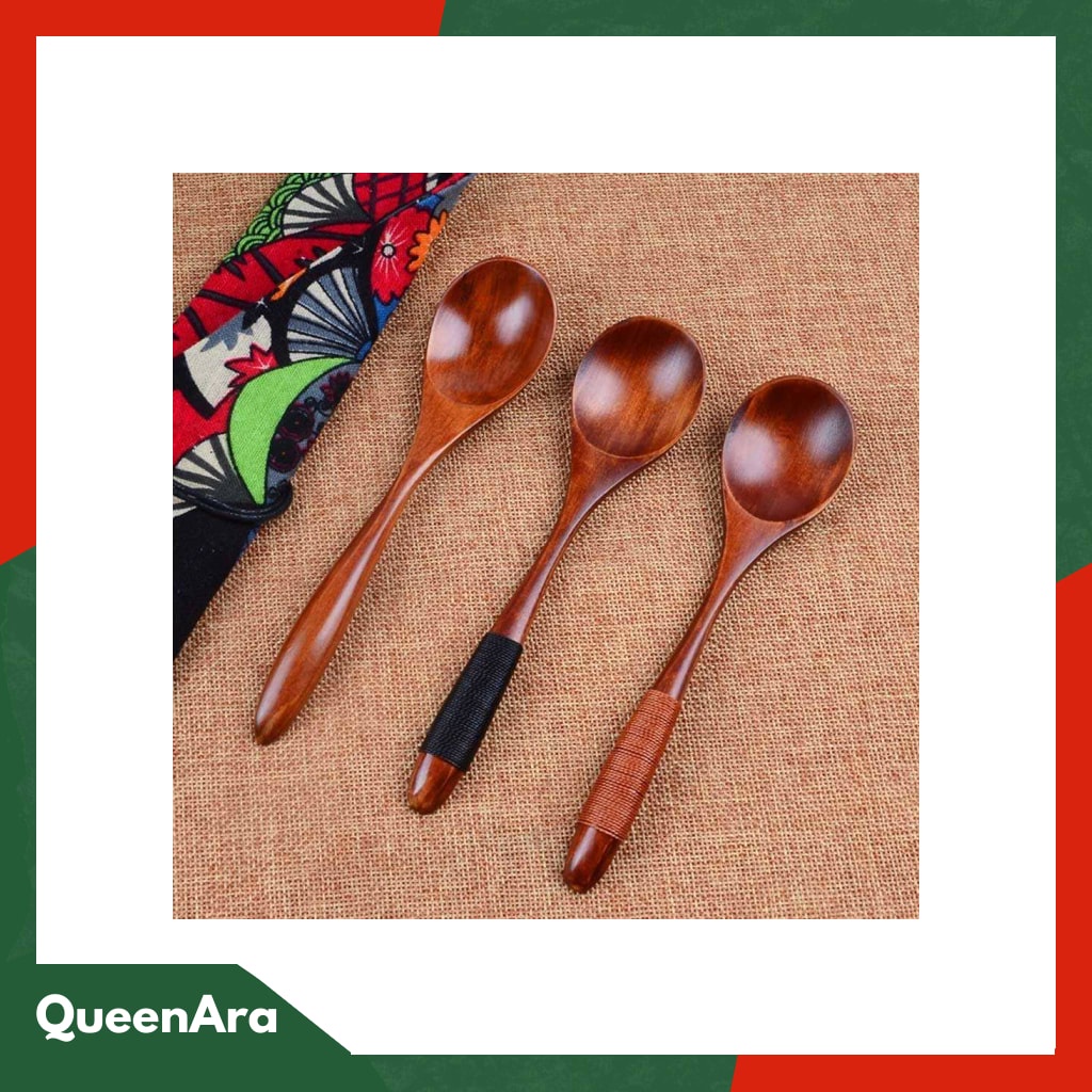 Novelty Sendok Makan Centong Sayur Bahan Kayu Wooden Spoon - RR-20