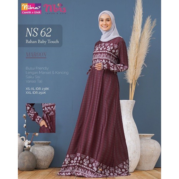 GAMIS NIBRAS SYAR'I NS 62 GAMIS NIBRAS TERBARU BAJU GAMIS DSIKON BAJU NIBRAS