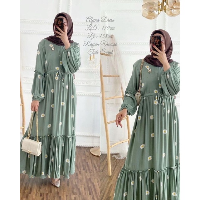 IC Model dress terbaru 2021 || Dress muslim || Dress motif bunga-bunga