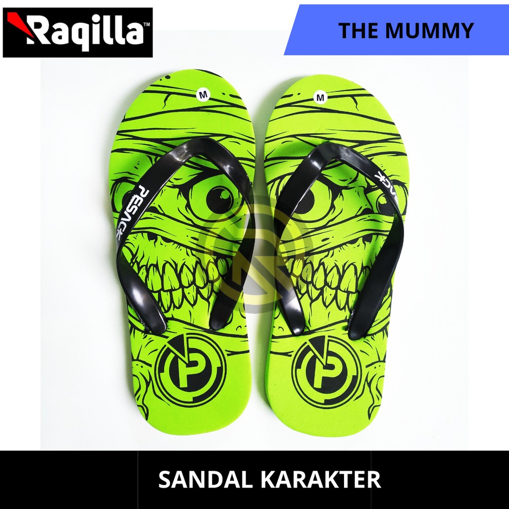 Sandal Jepit pria unik / Sandal Pria / Sandal Motif The Mummy terbaru