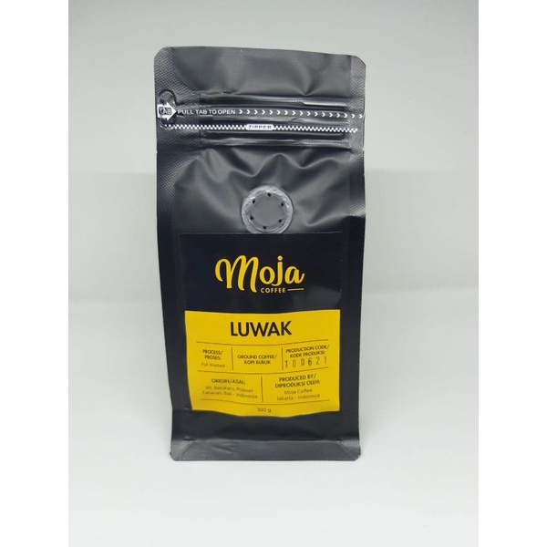 

Kopi Luwak Bubuk, 100 gram, Pupuan - Bali (Moja Coffee Indonesia)