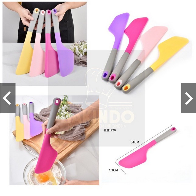 Kingsbakeware Spatula Silikon Spatula Jumbo Spatula Silicone 34cm Spatula Adonan Kue Tebal High Quality