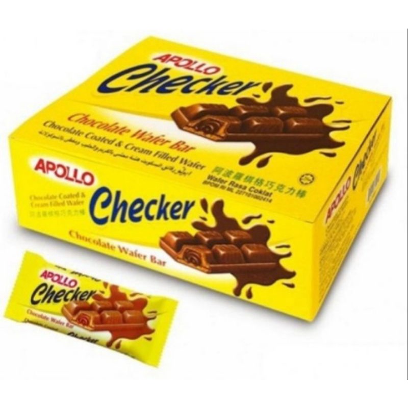 APOLLO CHECKER WAFER BAR CHOCOLATE | Berat Bersih 18gr