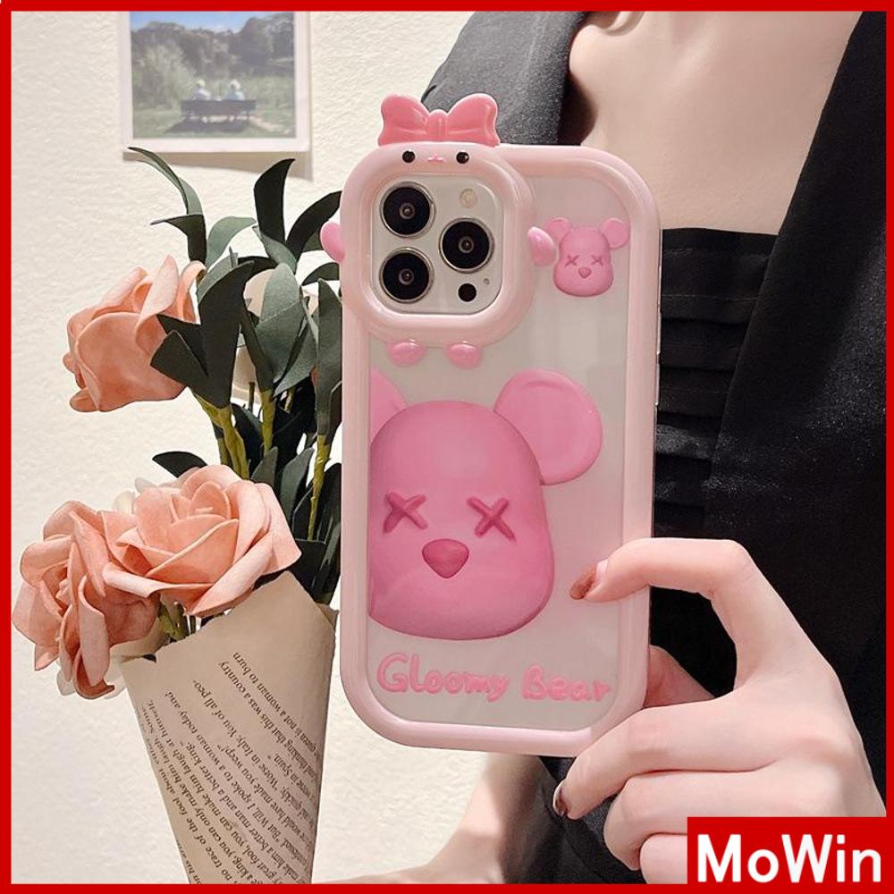 iPhone Case Silicone Soft Case Clear Case Airbag Shockproof Protection Camera Shiny Feel Pink Bear Cartoon Compatible For iPhone 11 Pro Max 13 Pro Max 12 Pro Max 7Plus xr XS Max