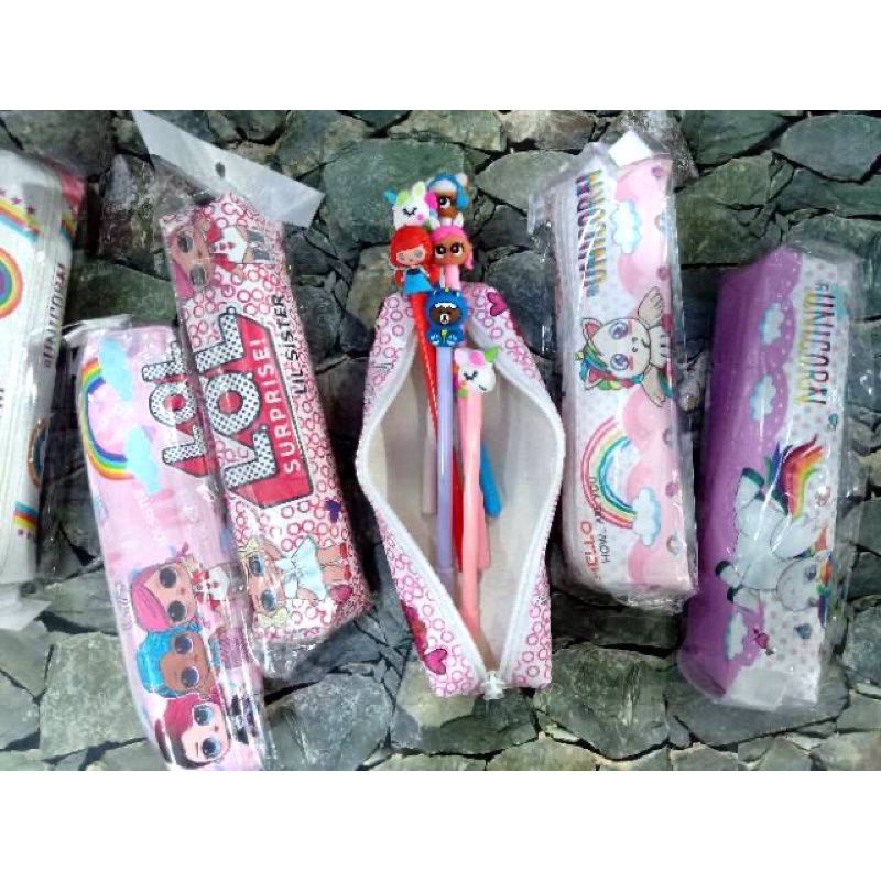 

(Ecer) Tempat pensil / kotak pensil resleting case pensil simple bahan CCI model lontong cocok buat souvenir