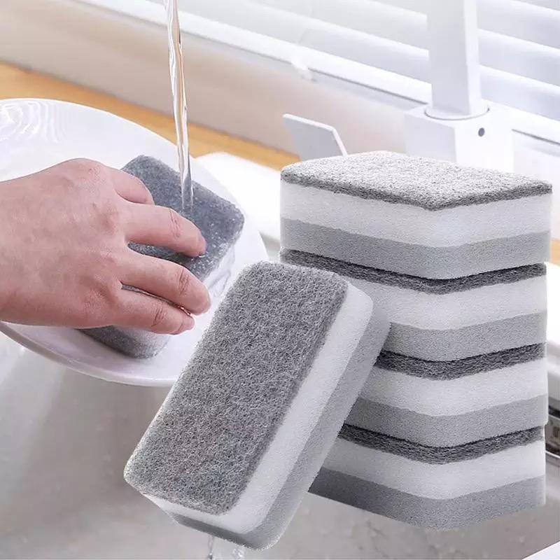 [CLASHOP]Spons Cuci Piring Dua Sisi Double Magic Dishwash Sponge PIRING SPONGE GELAS SENDOK MAKAN