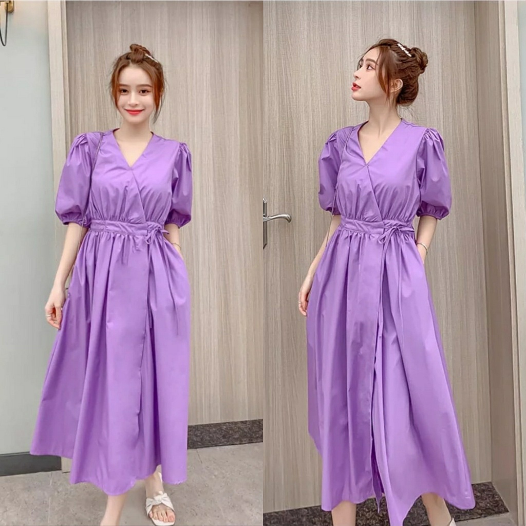 WSE390 - Dress Miyuki UK Fit L To XL LD 110 CM PJ 120 CM Mosscrepe Dress Wanita Tunik Wanita Atasan Wanita Dress Panjang PREMIUM QUALITY