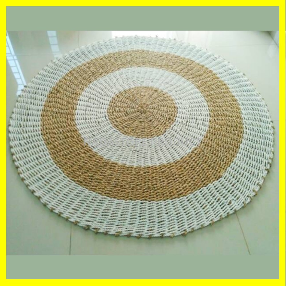 Rug anyaman seagrass 100 cm / Karpet anyaman / Karpet Bulat / Floor mat / Keset anyaman best seller