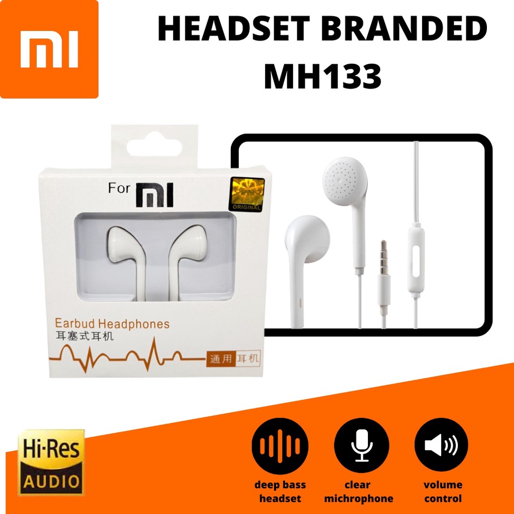 HEADSET / HANDSFREE MH-133 XIAOMI  PLUS MIC bisa buat semua tipe hp