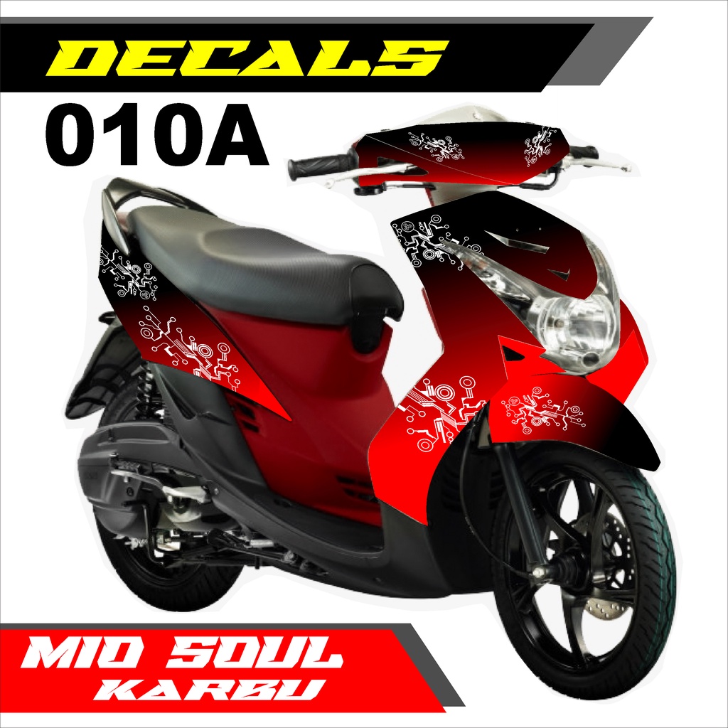 Decal Sticker - Dekal Stiker  Fullbody MIO SOUL KARBU 2007/2008/2009 Desain Gradasi Techno - 010