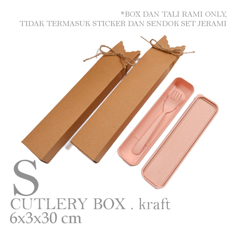 

(10 pcs) Box Souvenir Cutlery Set 6x3x30 Kardus Hampers Kotak Kado Bingkisan Dus Kemasan Gift Package Coklat
