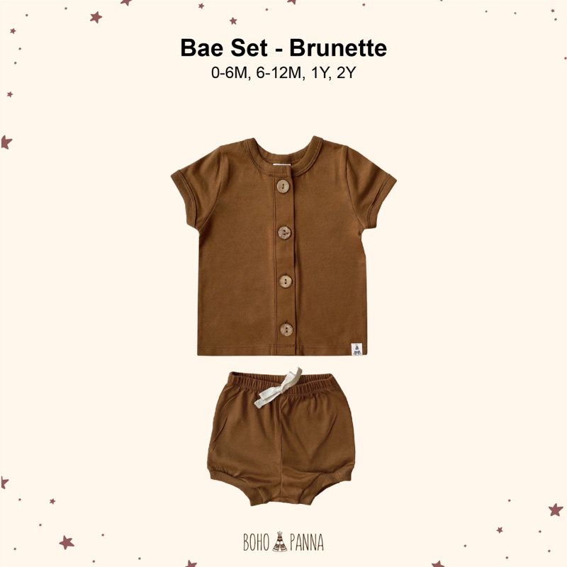 PEEK A BOO BABY SHOP - Bohopanna - Bohobaby Bae Set / Bae Set Dino Series / Setelan Bayi / Baju Bayi-Brunette