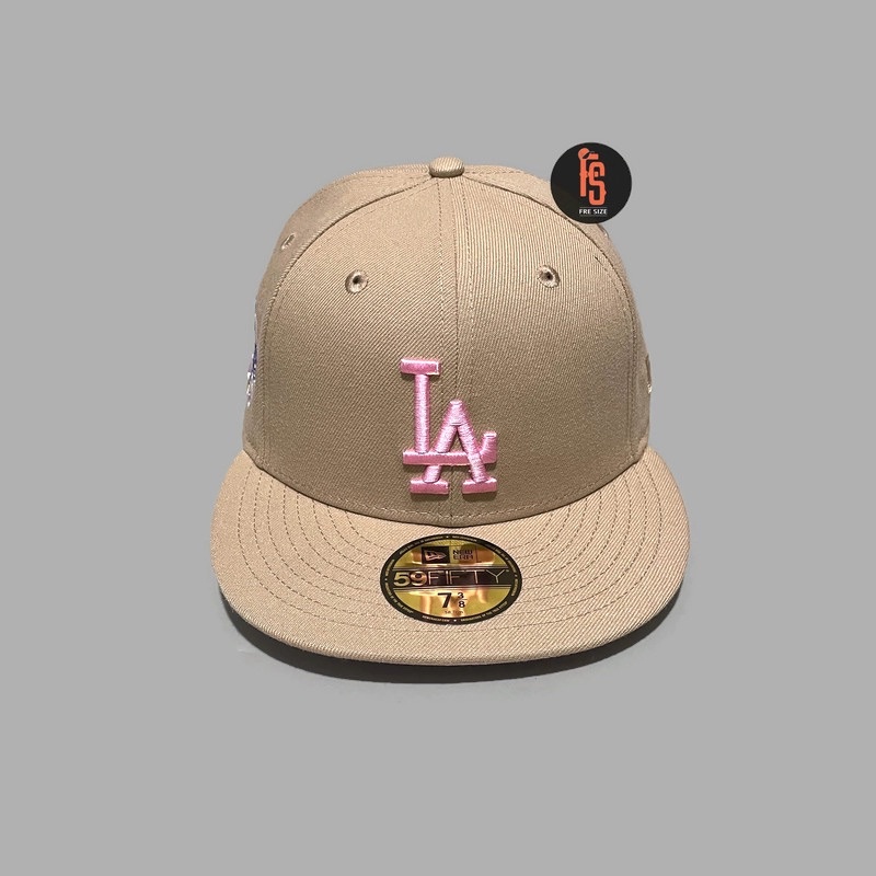 TOPI NEW ERA ORIGINAL 5950 100 ANNIVERSARY LOS ANGELES DODGERS CAMEL UV PINK