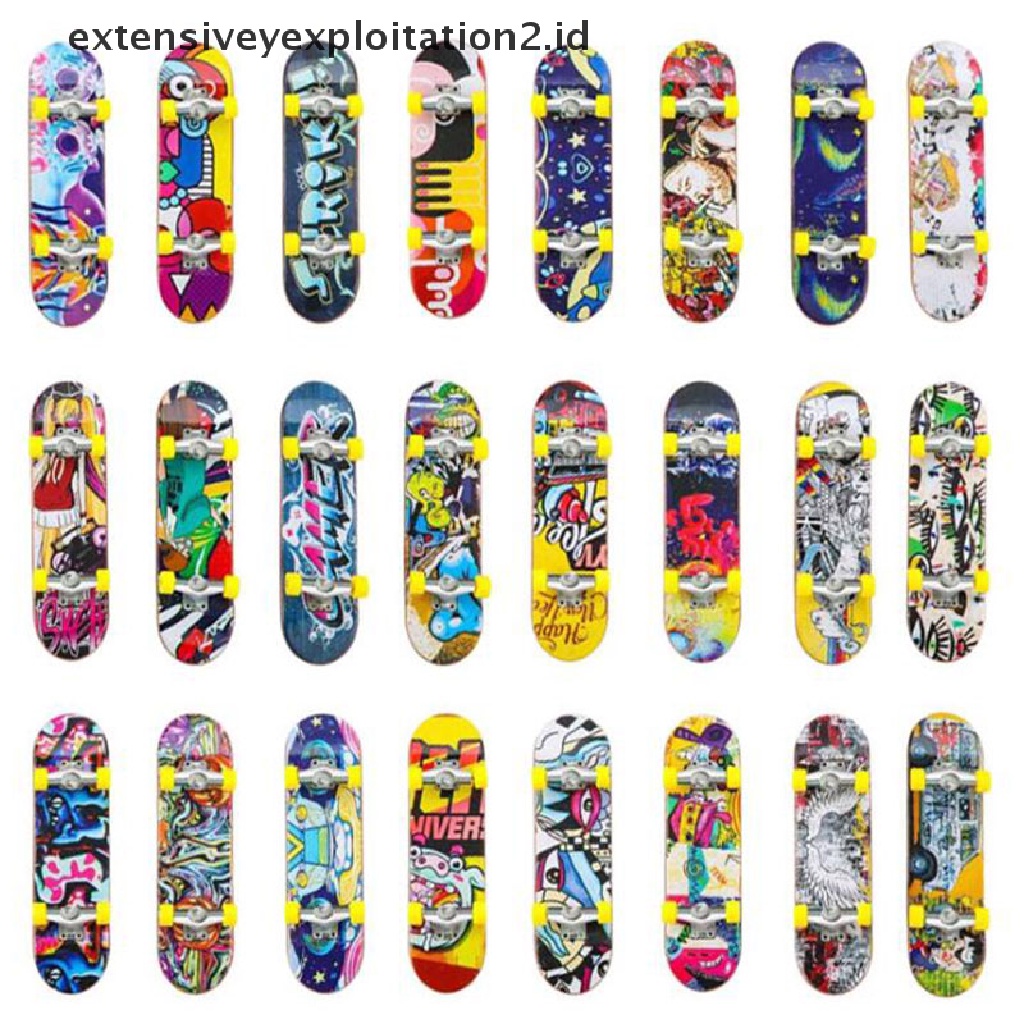 (Hotter) 1pc Mainan Skateboard Jari Mini Warna Random Untuk