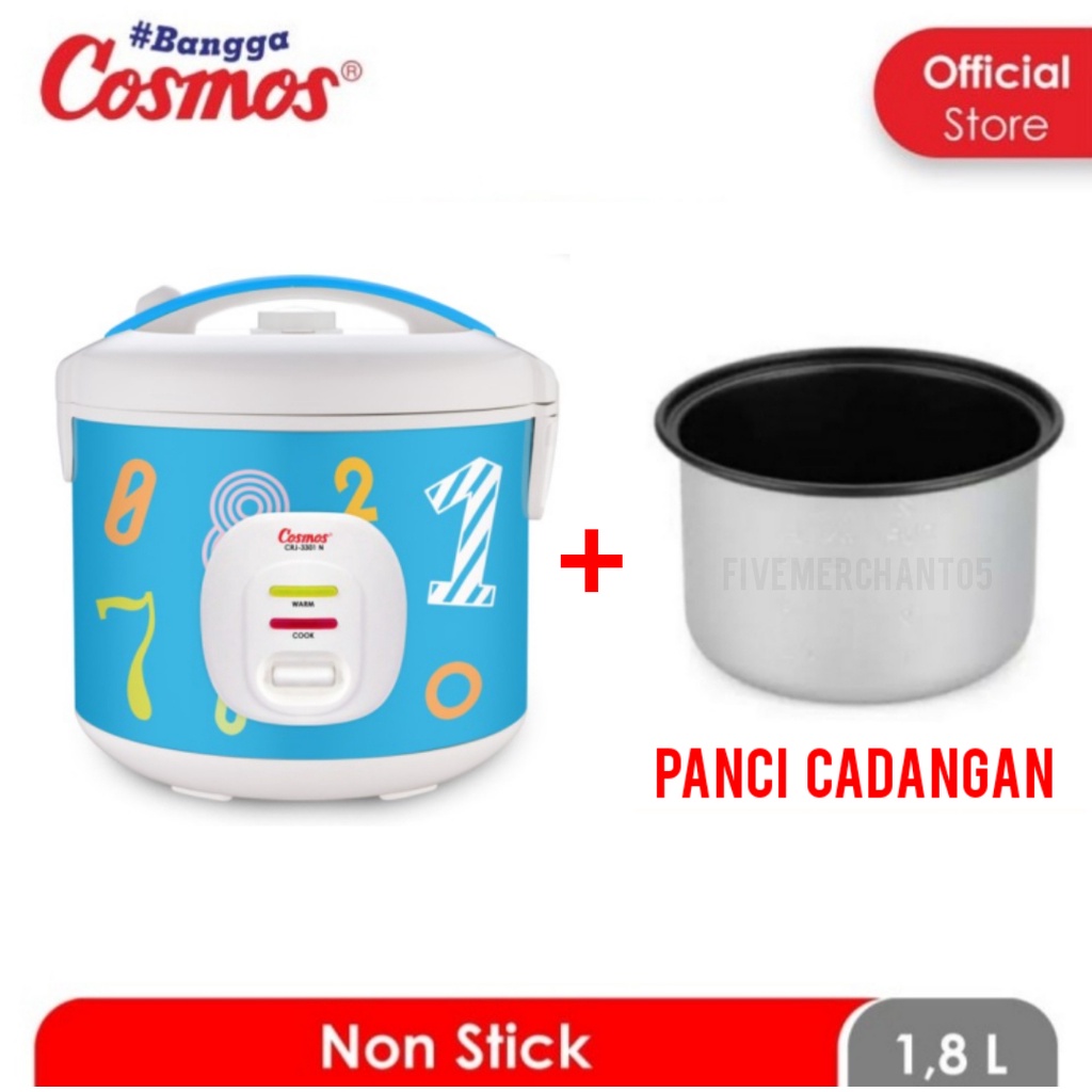 Rice Cooker Cosmos CRJ 3301 N 1,8 L Penanak Nasi Cosmos CRJ-3301 N Magic Com Cosmos 3301 N CRJ 3301 NC Cake 3301NC