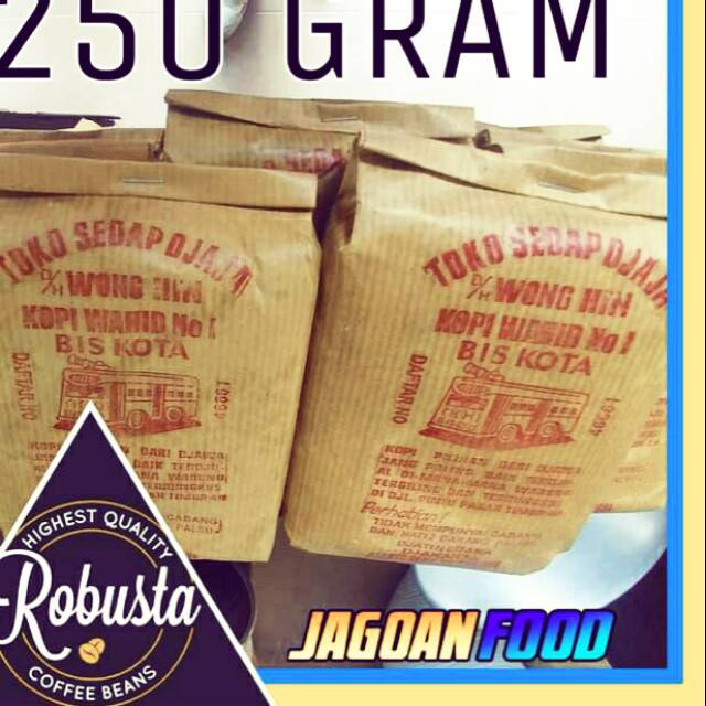 

Kopi Bis Kota 250gram ROBUSTA Wong Hin Dari Jatinegara Asli COFFEE BLEND WAHID ASLI