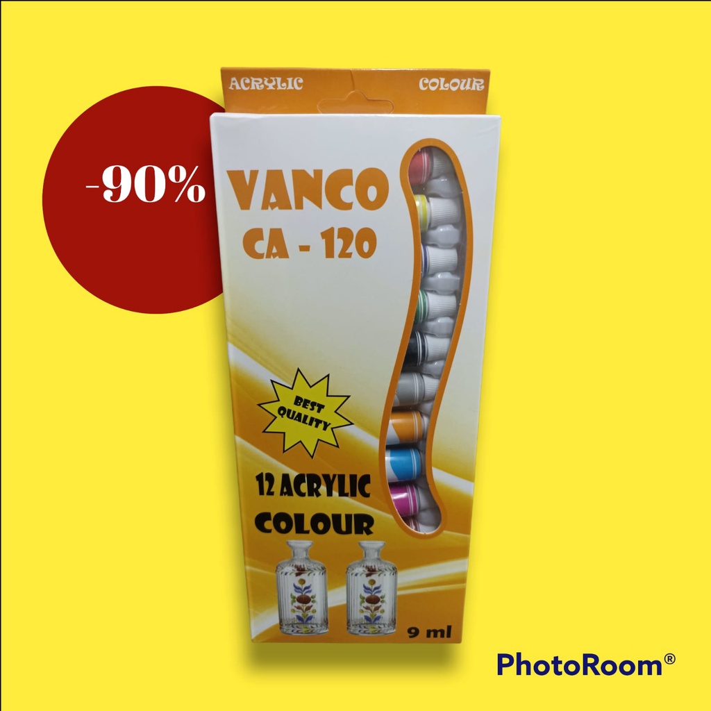 

Royale Stationary - VANCO Acrylic Color Paint Cat Akrilik 12 Warna Colors 9ML ORIGINAL