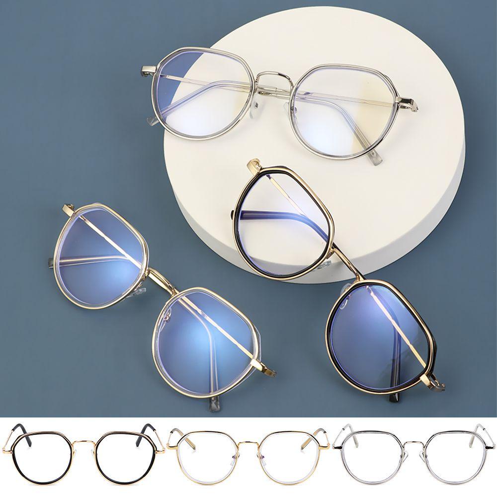 Lily Myopia Eyeglasses Fashion Anti Blue Light Kacamata Polos Retro Bingkai Bulat