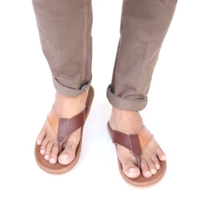 BELI 2 ONGKIR 1! SANDAL JEPIT FULL KULIT ASLI CEVANY 05 JAVIT BLACK BROWN ORIGINAL