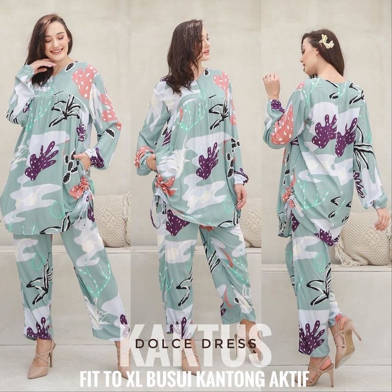 New Piyama Arab Ori Setelan Kaktus Jumbo by Dolce Dress