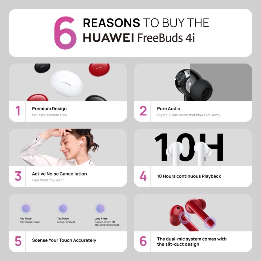 HUAWEI FreeBuds 4i Wireless Earphone Original FREE CASE