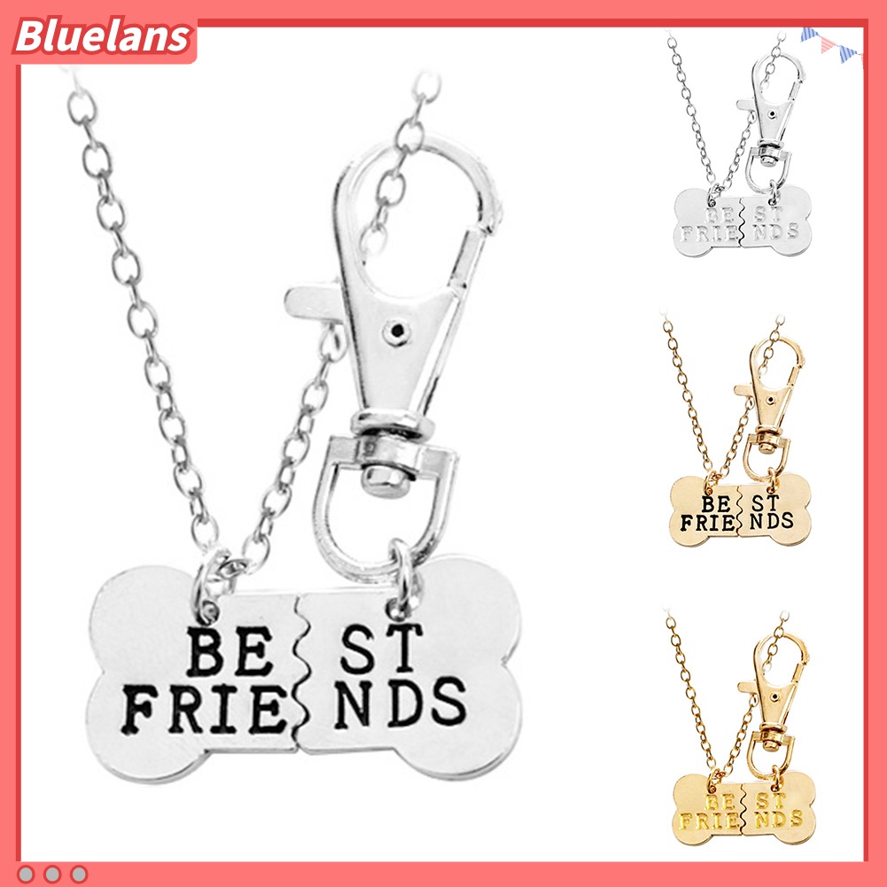 2pcs / Set Kalung Dan Gantungan Kunci Bentuk Tulang Anjing Untuk Wanita