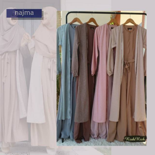 Gamis Riskirich /gamis motif kotak